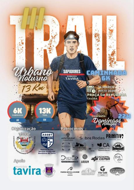 Cartaz do evento III "TRAIL" Urbano Bombeiros de Tavira