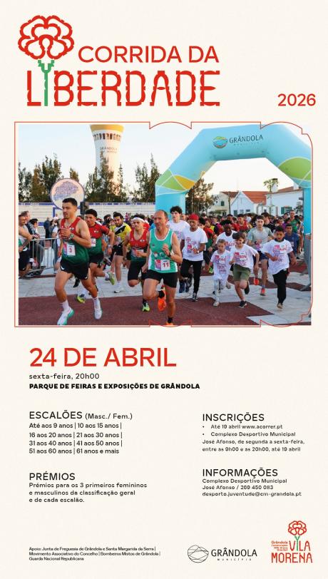 Cartaz do evento Corrida da Liberdade - Grândola, Vila Morena