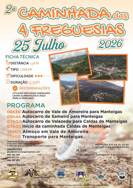Cartaz do evento 2ª Caminhada das 4 Freguesias 